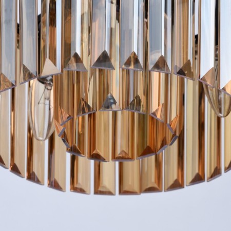 Goslar chandelier, 3x60W E14, black color, gold-5