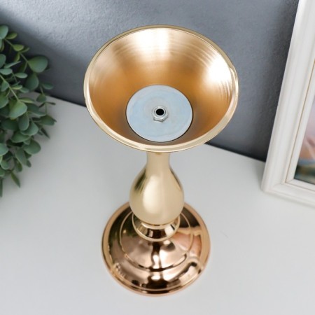 Summary Metal for 1 candle "elegant" gold 32x13x13 cm-2