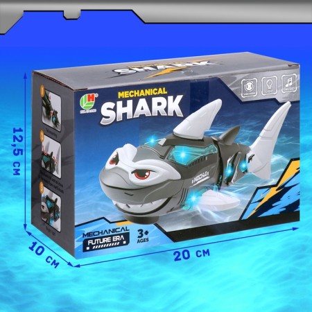 Shark "White", works on batteries, light and sound effects, color gray color-5