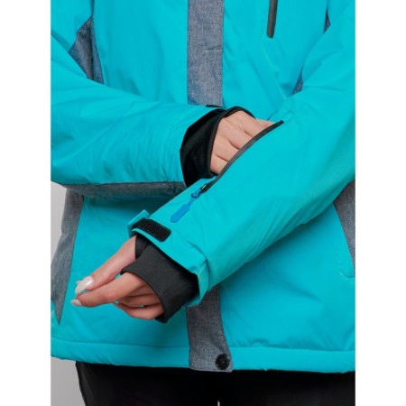 Ski jacket female winter, size 58, turquoise color-3