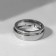 Ring "rotation", white color in silver, 17 size