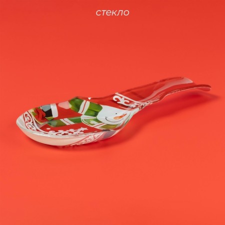 Glass stand under a spoonful of the shade "Snowman", 24 × 10 cm-1