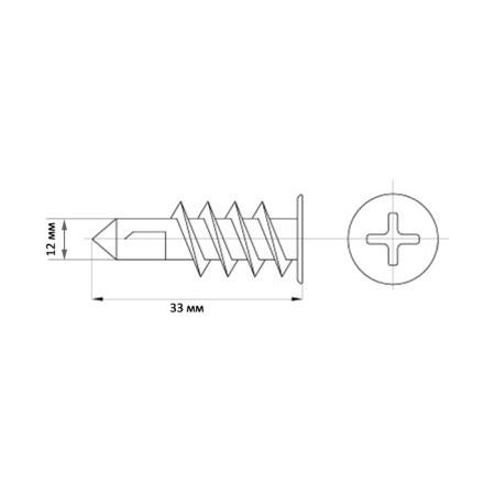 Dowel "bison" Driva, for drywall, with a drill, nylon, 100 pcs-5