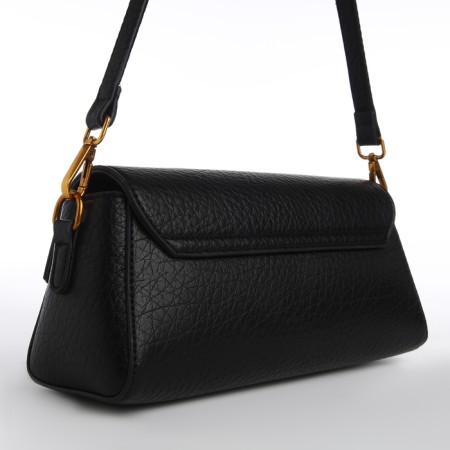 Bag Women's Messenger on the Textura valve, average size, color black-2