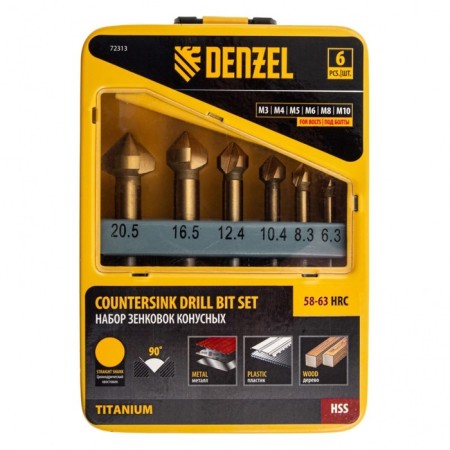 Set of Denzel 72313, Metal Case, HSS, M3-M10, 6 pcs-3
