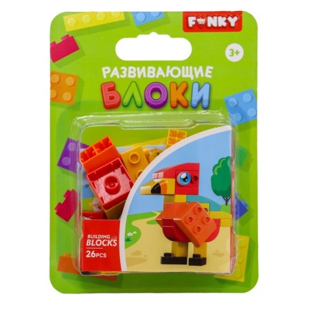 Children's Funky Toys Constructor "Parrot", with large blocks, 26 parts-1