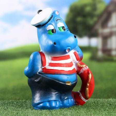 Garden figure "Hippo - sailor" 17x17x29cm
