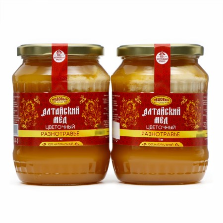 Honey Altai Vygravye natural Flower, 2 banks at 1000 g-3