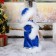 Snow Maiden "chic" in a blue fur coat with earrings, moves, 29 cm
