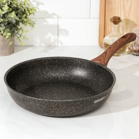 Granit Ultra Original, D = 28 cm, plastic handle, anti -stick coating, black color