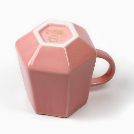 Ceramic mug “Happiness is”, 300 ml, pink color-3