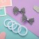 Hair set "Greta" (4 elastic bands, 2 clamps) strips, black and white