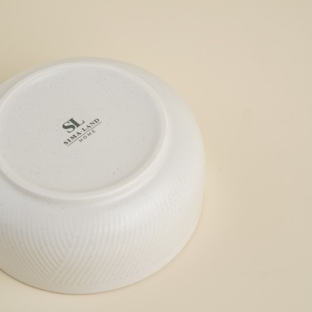 Porcelain bowl SL Home “Waves in Stone”, 650 ml, D = 14 cm, white color-3