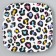 Disposable plate paper square "leopard", bright, 16.5x16.5 cm
