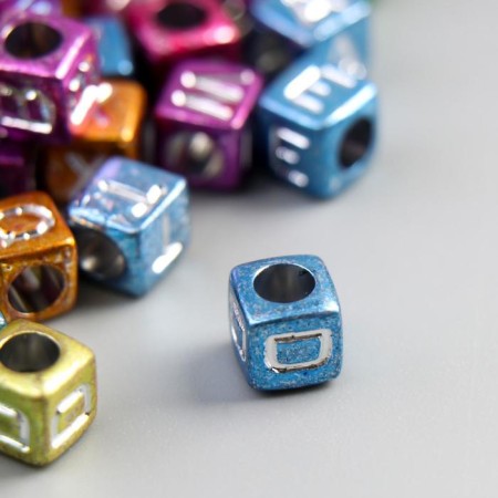 Beads for creativity Plastic "English letters" holography set 20g 0.6x0.6x0.6 cm-1