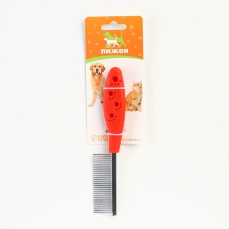 Comb "paws" with a plastic pen, 17.5 x 3 cm, red-4