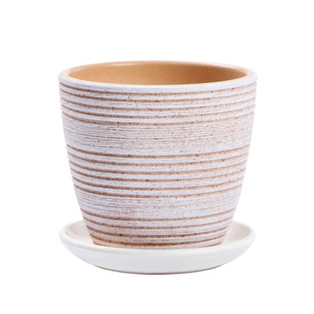 Flower pot "halva" beige crocus, 0.75 liters-3