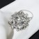 Ring for the “Bouquet” scarf from mini-flowers, white-pink color in silver