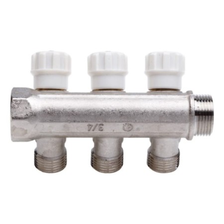 Aqualink threaded manifold, 3/4 "x3/4" x1/2 ", internal/outer, 3 exits, with valves-5