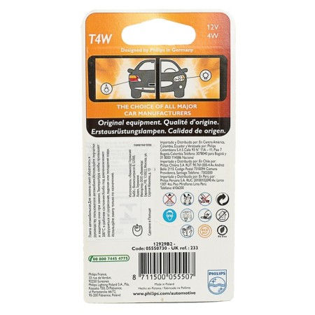 Auto Stuffing PHILIPS T4W (BA9S), 12 V, 12929 B2, 2pcs.-1