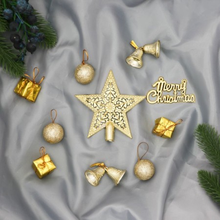 Jewelry decoration "Star hour" (set 10 pcs) 3x10x15 cm, gold