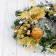 New Year's Wreath D-24 cm "Flowers and cones" gold