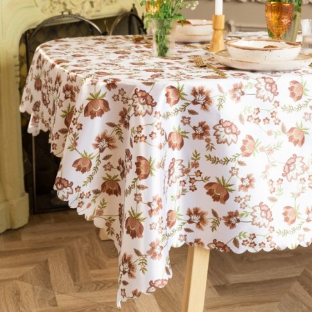 Dolyana tablecloth "Red Flowers" 145x220 cm, 100% p/e-1