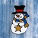 Stick on glass "A snowman in a striped scarf with a star" 9.5x15 cm