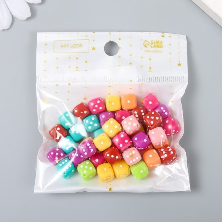 Beads for creativity Plastic "Playing Cube" Color set 20 grams 0.8x0.8x0.8 cm-4
