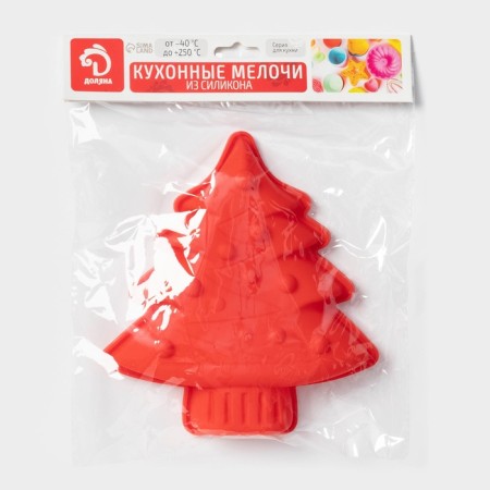 Baking shape of the share "Christmas tree with garland", silicone, 18 × 14.5 × 3.5 cm, red color-6