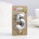 Candle in the Cake "Fine", number "5", silver metallic, 6.5 cm
