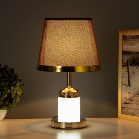 Table lamp "Eliza" 1x40W E27+backlight, coffee/gold 22x22x37cm-1
