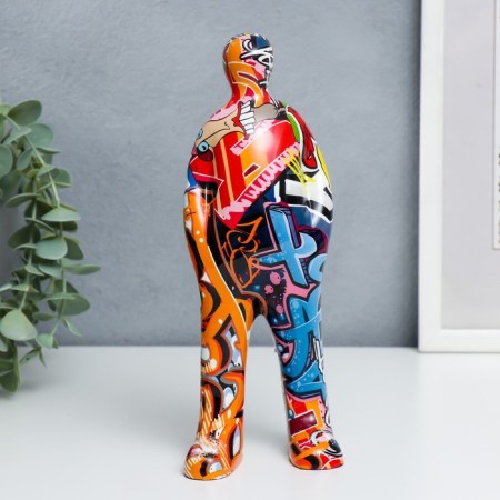 Souvenir Polystone "Guy, hands in pockets" graffiti mix 22x7x8 cm-1