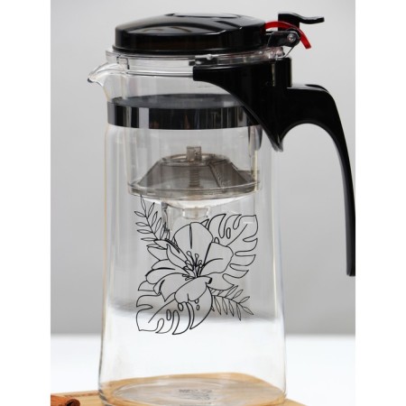 Teapot after a glass of Glass Dear Flowers, 900 ml-1