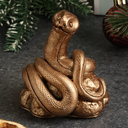 Figure "Snake of Zen" Bronze, 10x10x10cm-3