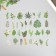 Stickers for creativity PLC PVC "Green Leaves" set 60 pcs 10x14 cm