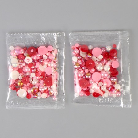 Set for decor of the Christmas ball with half -busin, red, mix-5