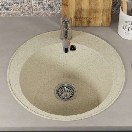Kitchen car wash Uperwood Econ UPD-405, 002, round, color 002 beige matte-1