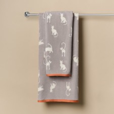 Terry towel, size 50x90 cm, gray color
