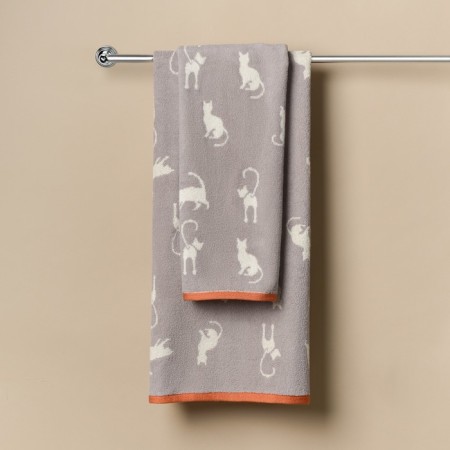 Terry towel, size 50x90 cm, gray color