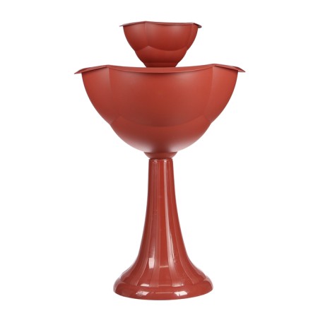 Plastic flowerbed, 2 tiers, d = 25–55 cm, h = 87 cm, on a high leg, brown-1