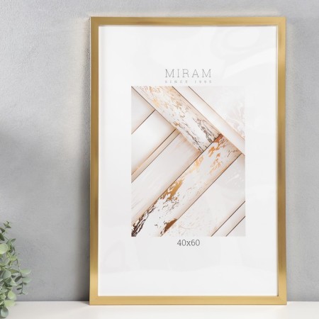 Photo frame Plastic "Mira" 40x60 cm, 641811 gold (plastic screen)