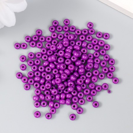 Glass beads 6/0 "gray-violet" 15 grams-1