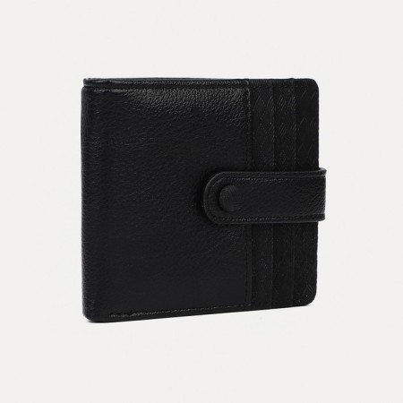 Women's wallet on the button, black color
