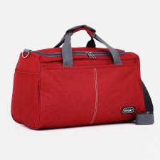Sports bag with lightning, 2 outer pockets, long belt, burgundy color