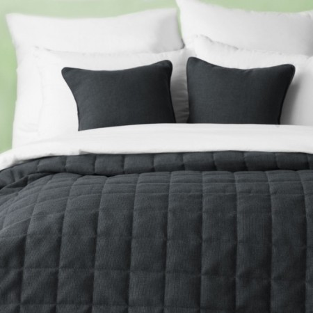 Set "Jerry": a blanket 230 x 250 cm, pillowcase 45 x 45 cm - 2 pcs, color wet asphalt-2