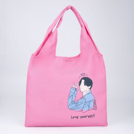 Shoper bag Love Yourself, 40 x 35cm, pink color-2
