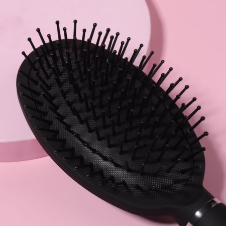 The comb massage, rubberized handle, 6.5 × 24 cm, black/silver color-2