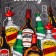 Apron "Ethel" Bottles 73x71 cm cm, 100% cotton, reps 210 g/m2