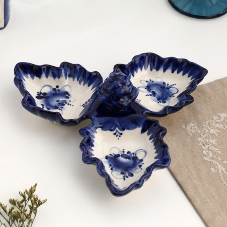 Menzhitsa "leaves", gzhel, porcelain, 20 cm